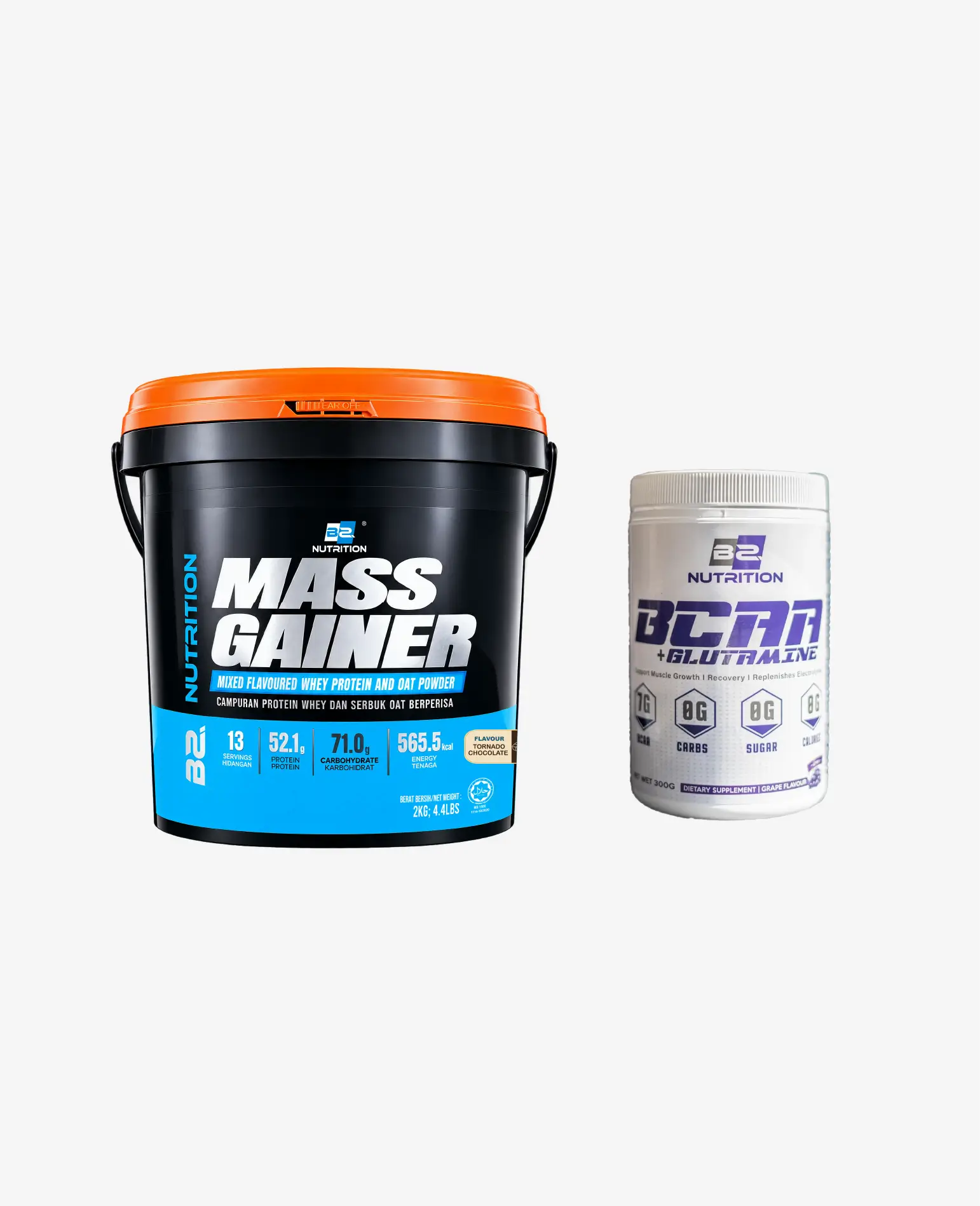 BS-Nutrition_Mass-Gainer-2kg-BCAA Mass Gainer Tub 2KG + BCAA - Image 1